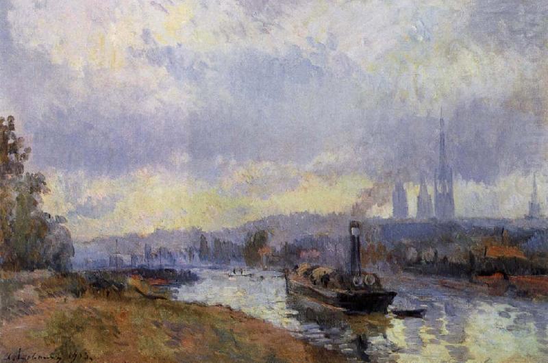 Albert Lebourg Barges at Rouen china oil painting image